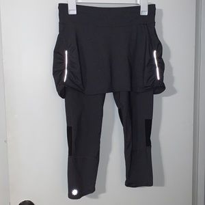 Athleta Gray Tweed Leggings with Skirt